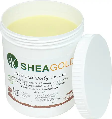 Manteca de Karité Original sin Refinar y Prensada en Frío, 500 g – Natural Natural de la Mantequilla Corporal, Vegana, sin Perfume, Hidratante, Grasa y todo tipo de piel  