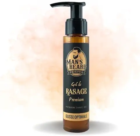Man's Beard – Creación Francesa – Gel de Afeitado de Precisión para Barba, Transparente, con aloe Vera, para Pieles Sensibles – 75 ml  