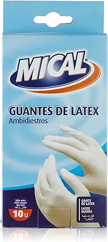 Marca Blanca - Mical Guantes de Latex Ambidiestros, 10 Unidades  