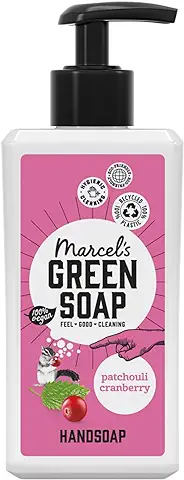Marcel's Green Soap - Jabón de Manos Pachulí y Arándano - Dispensador de Lavado de Manos - 100% Ecológico - 100% Vegano - 97% Biodegradable - 250 ml  