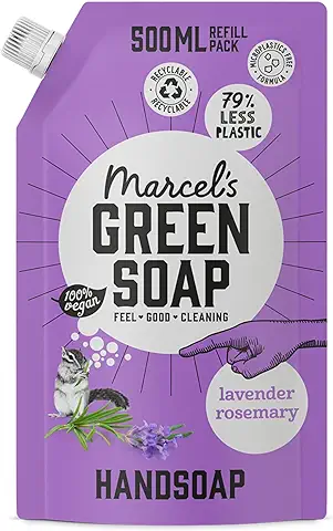 Marcel's Green Soap - Recambio de Jabón de Manos Lavanda y Romero - Recambio Dispensador de Lavado de Manos - 100% Ecológico - 100% Vegano - 97% Biodegradable - 500 ml  