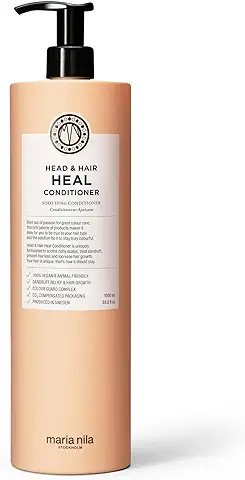 Maria Nila, Head & Hair Heal Acondicionador 1000 ml, Previene Problemas del Cuero Cabelludo y Estimula el Crecimiento del Cabello, 100% Vegano y sin Sulfatos/parabenos  