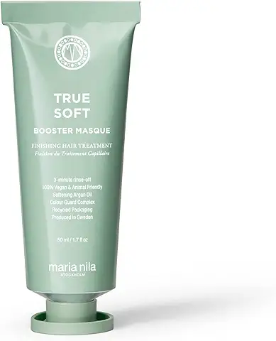 Maria Nila True Soft, Mascarilla Capilar Booster 50 ml, para Cabello Seco, de Fácil Absorción, Rehidrata y Reduce el Encrespamiento, 100% Vegano y sin Sulfatos ni Parabenos  