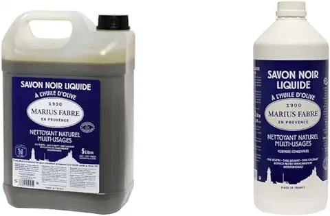 Marius Fabre 529 Jabón Líquido del Hogar Tradicional Tradicional, Negro, 5L + 'Le Lavoir' Jabón Suave de Aceite de Oliva/jabón Negro, 1 litro).  
