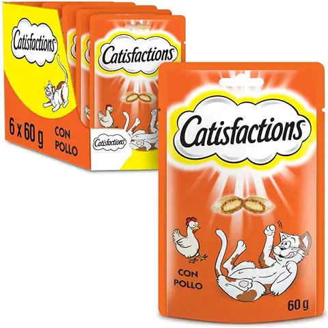 Mars Catisfactions Premios para Gatos, Sabor Pollo (Pack de 6 x 60g)