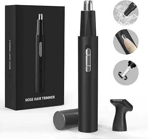 Marzha Cortapelos Nariz, Cortapelos Nariz y Oreja Recargable USB, Corta Pelos Oreja y Nariz Profesional Indoloro Masculino y Femenino, Hoja de Doble Filo Impermeable Fácil de Limpiar  