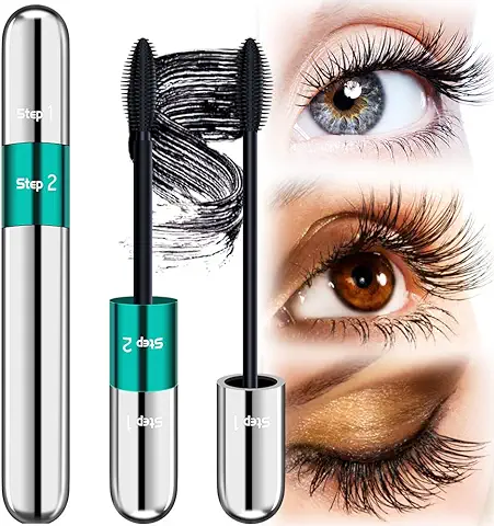 Mascara de Pestañas - DRMODE 4D Mascara de Pestañas Waterproof con Fibras de Seda Aspecto Natural y Falso Máscara de Pestañas, Máscara de Larga Duración para Definición Volumen  
