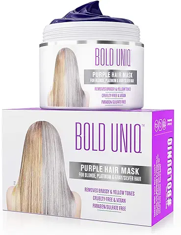 Mascarilla de Pelo Morado-Matizador para Cabello Rubio y Tintes Color Platino, Blanco y Gris - Acondicionador y Reparación de Cabello Seco, Dañado y Decolorado, Sin Sulfatos, 200ml  