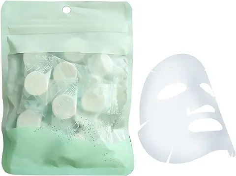 Mascarilla Facial Comprimida, Mascarilla Facial Desechable, Puro Algodón Compresión Máscara, Bricolaje Piel Cuidado Máscara, Compresión Máscara Partículas, para el Cuidado de la Piel, 20piezas  
