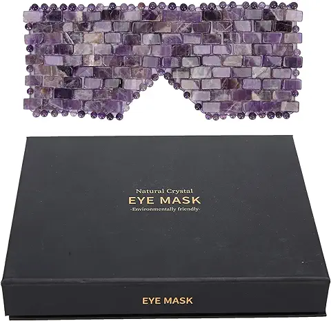 Mascarilla Relajante de ojos de Jadestone, Masajeador Facial, Herramienta Natural para el Cuidado del Sueño, Terapia Fría o Caliente para Reducir el Círculo Oscuro(Amatista)  