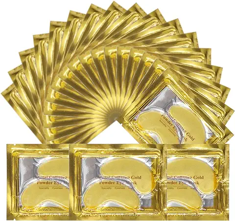Mascarillas Para Ojos De Oro De 24 Quilates, Mascarillas Para Ojos Hinchados, Mascarillas Para Ojeras, Tratamiento Ocular Antiarrugas, Parches Para Ojos Antienvejecimiento,Hidratante (25 Pairs)  