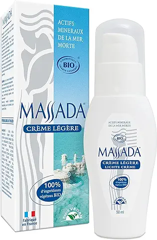 Massada - Crema Hidratante Cara - Cosmética Orgánica y Ecológica a Base de Sal del Mar Muerto y Agua de Rosa - Para Pieles Sensibles y Delicadas, Hombres y Mujeres - 50 ml  
