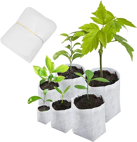 Matogle 600pcs Bolsas de Vivero no Tejidas Bolsas de Cultivo de Plantas Biodegradables Macetas de Plántulas de Tela Bolsa de Plantas para Suministros de Jardín  