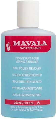 Mavala Quitaesmalte Azul de Uñas con Acetona con Glicerina y Aceite de Ricino | Recomendado para Uñas Frágiles, Secas y Quebradizas, 100 ml  