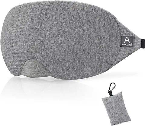 Mavogel Antifaz para Dormir - Máscara de ojos de Algodón, con Diseño Actualizado que Bloquea la luz, Antifaz para Dormir Suave y Cómodo para Hombres y Mujeres, Incluye Bolsa de Viaje, Color gris  
