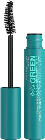 Maybelline New York Green Edition Mega Mousse Máscara de Pestañas con + Volumen + Ligeras, Very Black  
