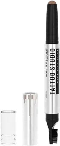 Maybelline New York, Stick de cejas, Efecto laminado, Fórmula en cera, resultado natural, Tattoo Brow Lift Stick, Tono 02 Soft Brown