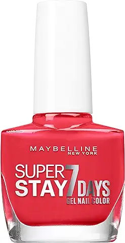 Maybelline New York – Vernis à Ongles Professionnel – Technologie Gel – Super Stay 7 Days – Teinte : Blood Orange (493)  