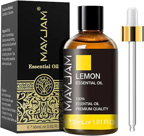 MAYJAM Aceite Esencial de Limón 30ml, Aceite de Limón para Difusor, Humidificador, Bricolaje, Hogar, Armarios  