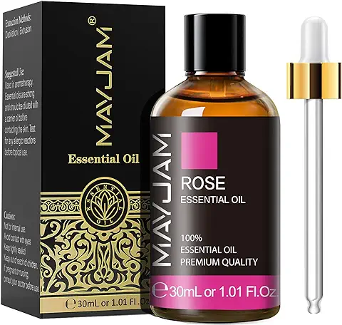 MAYJAM Aceite Esencial de Rosa 30ml, Aceite de Rosa para Difusor, Humidificador, Bricolaje, Hogar, Armarios  