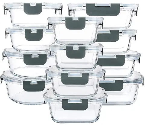 MCIRCO Envases de Vidrio Herméticos para Alimentos, pack de 12 Unidades, Gris  