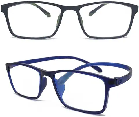 MCOORN Gafas de Lectura Flexibles Anchas Anti Luz Azul (Pack 2) para Mujer Hombre  