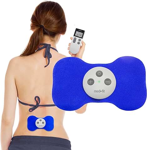 Med-Fit Mini TENS Estimulador Muscular. Recargable y Inalámbrico -Trata el Dolor de la Espalda, Ciática, Cuello, Rodilla, Artritis y Dolor Muscular, Ideal para los Músculos Doloridos y Estresados  