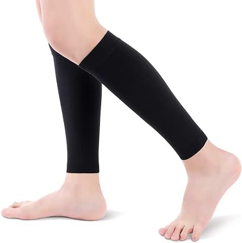 Medias de Compresión para Mujeres y Hombres, 20-30 mmHg Calcetines de Compresión Cortas, Punta Abierta, Medias Compresión Fuerte para Venas Varicosas, Edema, Embarazo, Mejora la Circulación (Black,XL)  
