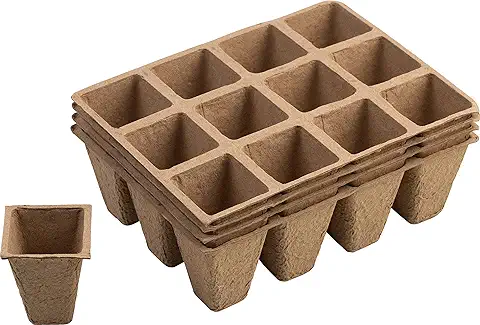 Meister Macetas de 4 x 4 cm – Práctico Juego de 48 Unidades – de Pulpa de Papel – Biodegradables/Maceta/Maceta/Maceta/Maceta/Cultivo de Plantas / WU9968290 Natural  