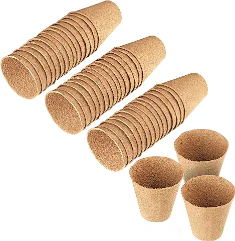 Meister Macetas de 8 cm de Diámetro – Práctico Juego con 48 Unidades – 100% Libre de Turba de Celulosa Certificada PEFC – Biodegradables/Macetero/Maceta/Maceta/Maceta/Cultivo de Plantas /  