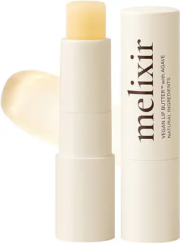 Melixir Mantequilla Labial Vegana n.° 01 de Agave (transparente) (+11 Colores Más) 0.13 oz, sin Abejas, sin Vaselina, Barra Labial Vegana de Nutrición Profunda a base de Plantas  