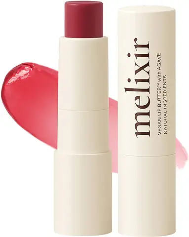 Melixir Mantequilla Labial Vegana n.° 10 Flutter (teñida) (+11 Colores Más) 0.13 oz, sin Abejas, sin Vaselina, Barra Labial Vegana de Nutrición Profunda a base de Plantas  