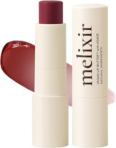 Melixir Mantequilla Labial Vegana n.° 11 Lluvia de Otoño (teñida) (+11 Colores Más) 0.13 oz, sin Abejas, sin Vaselina, Barra Labial Vegana de Nutrición Profunda a base de Plantas  