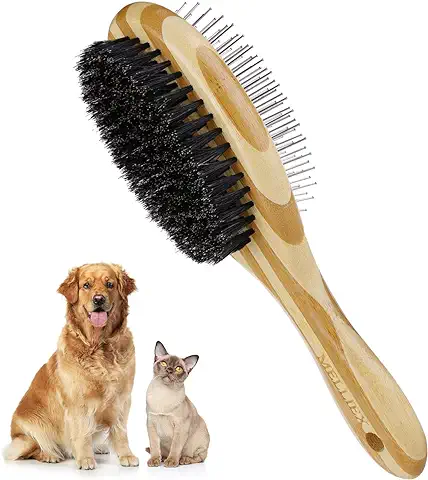 MELLIEX Peine Perro y Gato, Cepillo Perro Pelo Largo & Corto Cepillo para Mascotas Bambú de Melena Suave de Acero Inoxidable de Doble Cara, Quitar el Exceso y Muerto de Pelo, No Rascará la Piel MELLIEX Peine Perro y Gato, Cepillo Perro Pelo Largo & Corto Cepillo para Mascotas Bambú de Melena Suave de Acero Inoxidable de Doble Cara, Quitar el Exceso y Muerto de Pelo, No Rascará la Piel