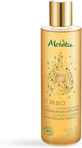 Melvita - Gel de Ducha Extraordinario L'Or Bio - Limpia Delicadamente la piel - Sin Sulfatos - 99% Natural - Certificado Bio - Fórmula Vegana - Elaborado en Francia - Frasco 250ml  