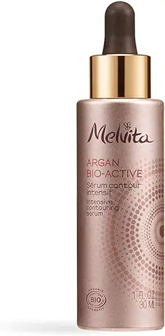 Melvita - Sérum Contorno Intensivo Argan Bio Active - Remodela el óvalo del Rostro - 99% Natural - Certificado Bio - Elaborado en Francia - Frasco 30ml  