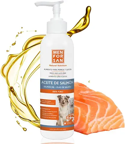 MENFORSAN Aceite de Salmón para Perros y Gatos | Optimiza el Sistema Inmunitario | Fortalece Las Articulaciones y los Huesos | 500ml