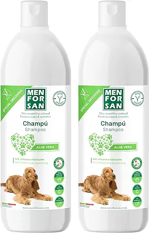 MENFORSAN Champú Perros, Aloe Vera, Verde, 1 l Paquete de 2  