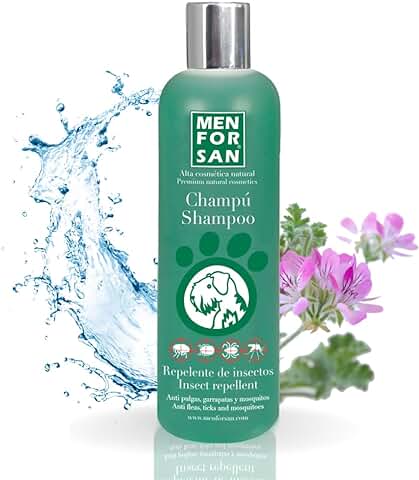 MENFORSAN Champú Repelente de Insectos para Perros 1L, con Citronela Ingrediente Natural  