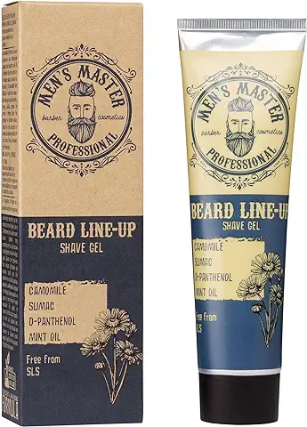 Men's Master Gel para Afeitar y Delinear la Barba | Gel para el Afeitado con el Mentol sin Espuma | Hidratante y Relajante | Cuidado Facial para Hombre | Gel de Afeitar Transparente | 100 ML  