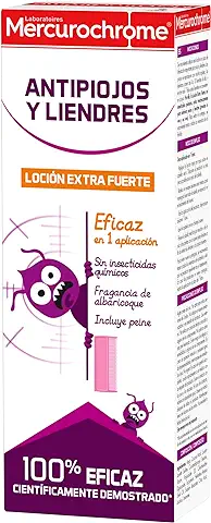 MERCUROCHROME - Loción Extra Fuerte Antipiojos y Liendres - Antipiojos y Liendres - Loción - Extra Fuerte - Sin Insecticidas Químicos - Para Toda La Familia - Rápido  