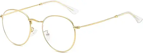 MIGOO Gafas con Filtro de luz Azul Metal Redondas Estilo Retro de los Años Sesenta para Hombres Mujeres  