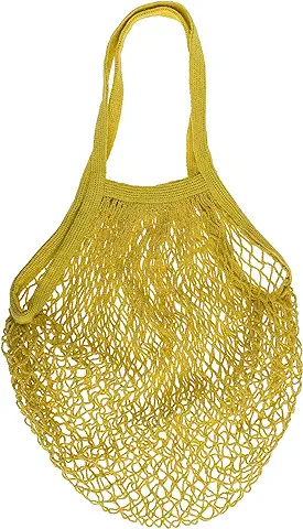 MIJOMA Red de la Compra - Bolsa de la Compra, de Algodón, Reutilizable, Ecológica, 40 x 60 cm, 15 kg, para la Compra de Alimentos (amarillo)  