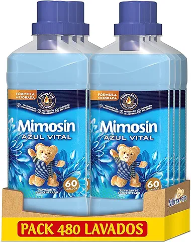 Mimosín Suavizante Concentrado para la ropa Azul Vital 60 Lavados - Pack de 8  