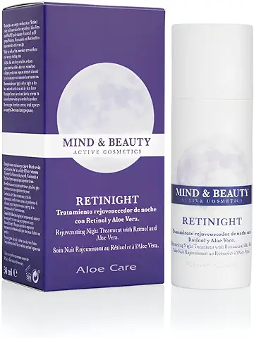 Mind & Beauty Retinight Crema Facial con Retinol, Niacinamida y Aloe Vera. Crema de Noche Reafirmante y Antiedad para Cara. Para Pieles Maduras y Secas. 50 ml  