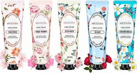 Mini set de Crema de Manos, set de Regalo de Crema de Manos, pack de 5 Cremas de Manos, set de Crema de Manos Hidratante con aloe vera y Vitamina E para Manos muy Secas  