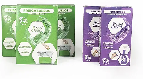MiniClean | Pack Ahorro Productos de Limpieza | Limpiador Cápsulas Multiusos x2 y Cápsulas Friegasuelos x20  