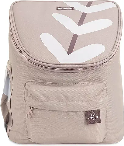 Miniland Ecothermibag Lunch Cream. Bolsa Nevera Fabricada en Textil Reciclado de Grandes Dimensiones apta para Colgar en el Carro del Bebé.  