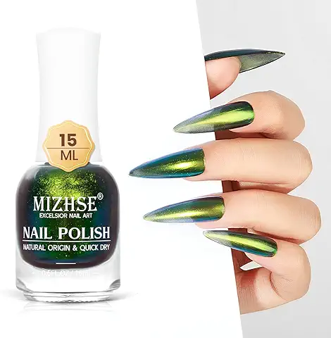 MIZHSE Chameleon Esmalte de Uñas Holográfico Brillo Esmalte de Uñas de Secado Rápido Metalizado Brillante con Efecto de Cambio de Color Esmalte de Manicura, Esmalte de Uñas Camaleón de Larga Duración,  