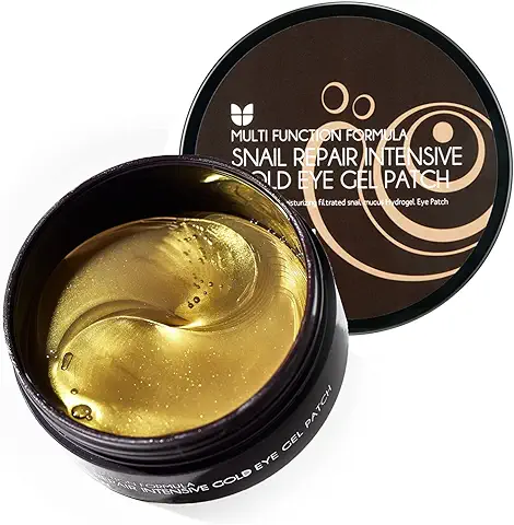 [Mizon] Mascarillas para Ojos con Oro 24K y Extracto de baba de Caracol (30 Pares) Parches para Ojeras. Mascarillas de Hidrogel para ojos Hinchados, Antiarrugas (Snail Repair Gold Eye Gel Patch)  